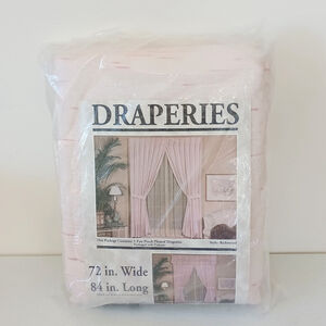 Vintage Draperies 1 Pair Pinch Pleated Draperies W/ Tiebacks Richmond Rose 72x84